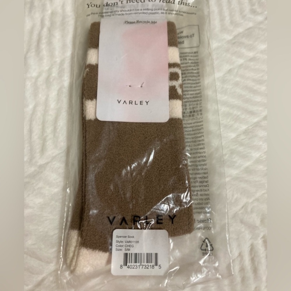 🆕 “Spencer Sock” Varley Two-Tone Tan and Cream Yoga Socks! 💥 - Picture 4 of 5